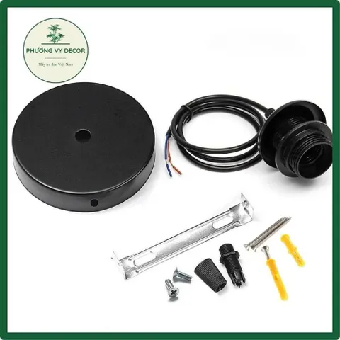 Dây Đui Đèn E27 Vành Treo Trang Trí - Bộ Dây Thả Chao Đèn Mây Tre, Phụ Kiện Lắp Đặt Cho Không Gian Nhà Cửa