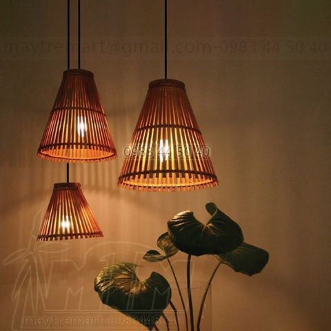 Chao Đèn Nơm Xòe Trang Trí Quán Ăn và Quán Cafe - Đèn Làm Thủ Công Bằng Tre Cật, Sang Trọng và Độc Đáo