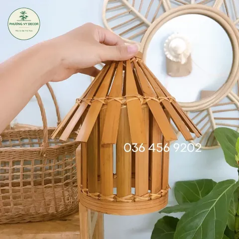 Đèn Thả Mái Nhà Xinh Xắn - Trang Trí Nội Thất, Sân Vườn, Quán Cafe, Homestay - Sản Phẩm Thủ Công Từ Tre Đan