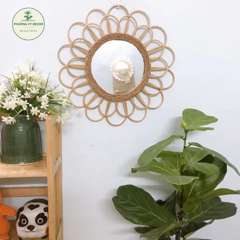 Gương mây treo tường trang trí phòng khách, phòng ngủ
