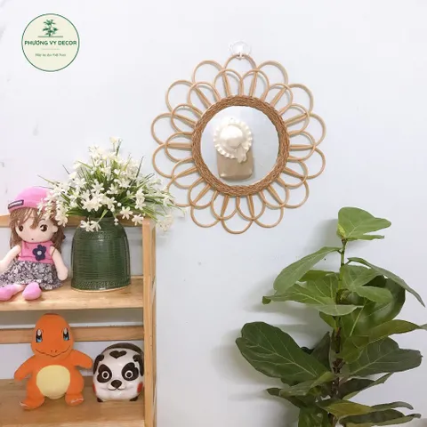 Gương mây treo tường trang trí phòng khách, phòng ngủ