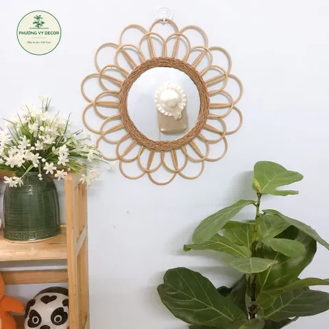 Gương mây treo tường trang trí phòng khách, phòng ngủ