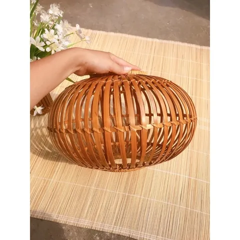 Chao đèn tre hình quả bí decor nhà cửa, quán ăn, quán cafe