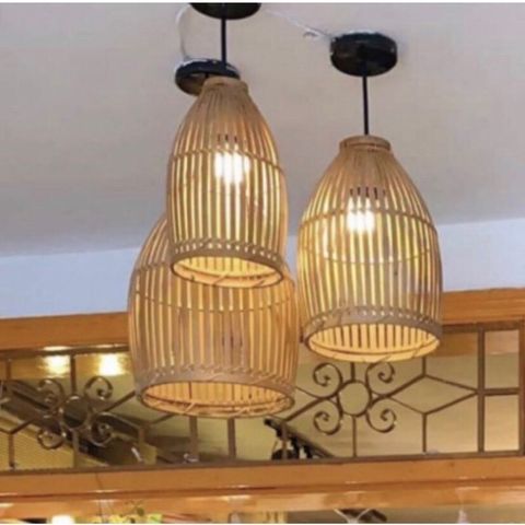 Chao Đèn Nơm Trang Trí Nghệ Thuật Bằng Tre - Đèn Khum Ngoài Trời, Nhiều Kích Cỡ, Thủ Công Tối Giản Cho Nhà Hàng Khách Sạn