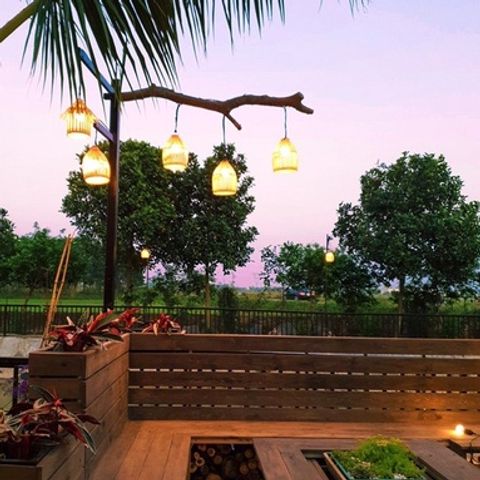 Chao Đèn Nơm Trang Trí Nghệ Thuật Bằng Tre - Đèn Khum Ngoài Trời, Nhiều Kích Cỡ, Thủ Công Tối Giản Cho Nhà Hàng Khách Sạn