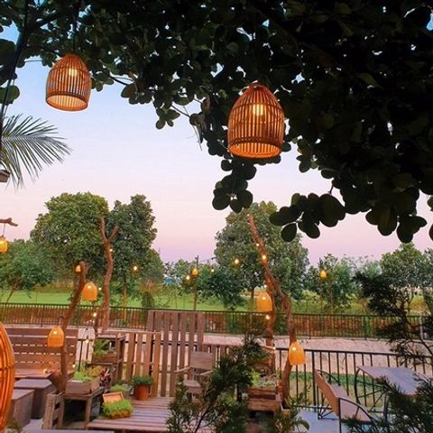 Chao Đèn Nơm Trang Trí Nghệ Thuật Bằng Tre - Đèn Khum Ngoài Trời, Nhiều Kích Cỡ, Thủ Công Tối Giản Cho Nhà Hàng Khách Sạn