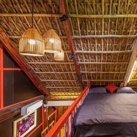 Chao Đèn Nơm Trang Trí Nghệ Thuật Bằng Tre - Đèn Khum Ngoài Trời, Nhiều Kích Cỡ, Thủ Công Tối Giản Cho Nhà Hàng Khách Sạn