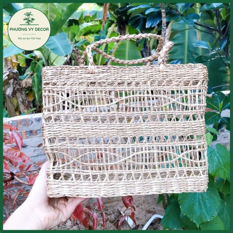Giỏ Cói Đan Thưa Đa Năng - Túi Đi Chợ, Phụ Kiện Chụp Ảnh và Trang Trí Xinh Xắn - Phương Vy Decor