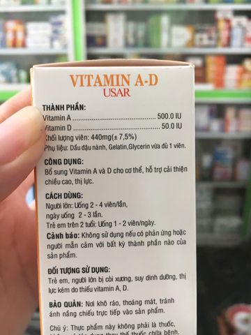Vitamin A & D Hỗ Trợ Sáng Mắt - Viên Nang Mềm 100 Viên Giảm Mỏi Mờ Mắt, Hỗ Trợ Thị Giác Sức Khỏe