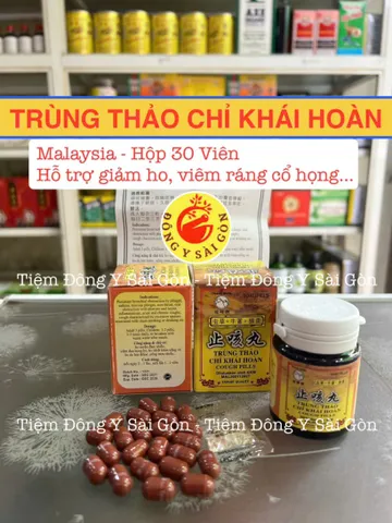 Viên Uống Trùng Thảo Chỉ Khái Hoàn - Hỗ Trợ Hô Hấp, Đau Họng, Chính Hãng Malaysia, Hộp 30 Viên