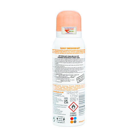 Xịt Khử Mùi Femfresh Daily Deodorant Spray 125ml - Giúp Vùng Kín Thơm Mát, Kháng Khuẩn Tự Nhiên Suốt 24h