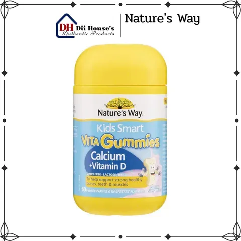 [Nhập khẩu] Kẹo canxi cho bé Nature's Way Kids Smart Vita Gummies Calcium + Vitamin D 60 viên - dii.