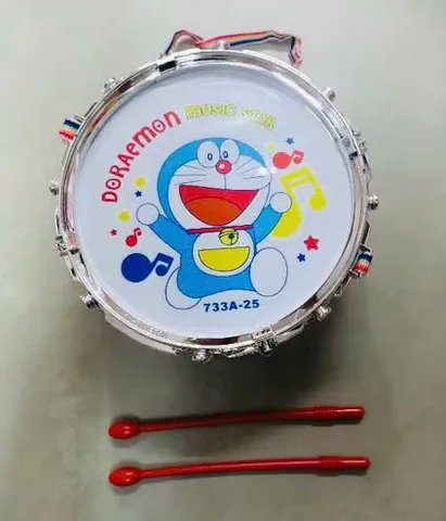 Đồ Chơi Trống Doraemon Kèm Cây Gõ Trống Music Star 733A-25 - Phát Triển Âm Nhạc Cho Trẻ Em 3 Tuổi Trở Lên