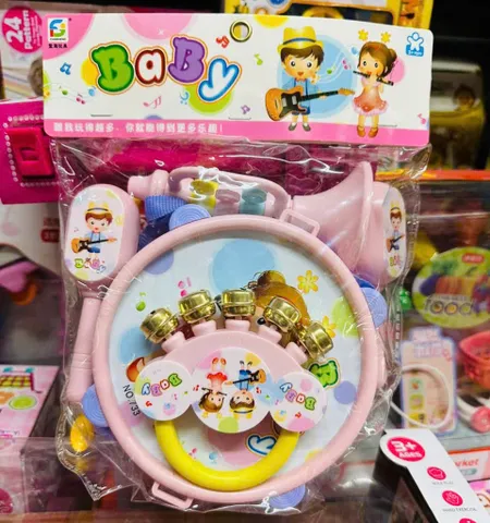 Bộ Đồ Chơi Nhạc Cụ Trống Kèm Cây Gõ, Kèn, Lắc & Xúc Xắc Cho Bé - Phát Triển Khiếu Âm Nhạc & Tư Duy Sáng Tạo