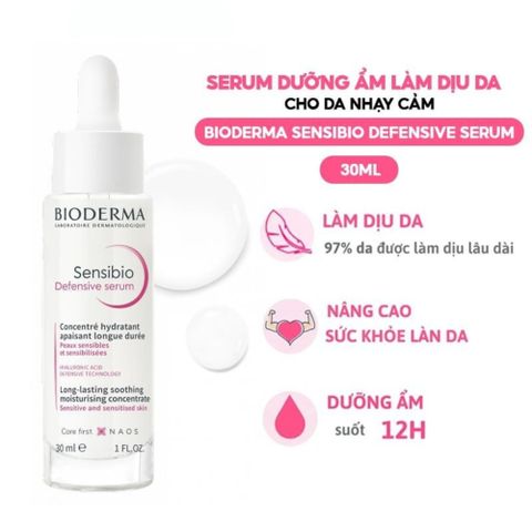 Tinh Chất Dưỡng Ẩm Bioderma Sensibio Defensive Serum 30ml - Ngừa Già Hóa, Làm Dịu Da Nhạy Cảm, Bảo Vệ Da Khỏi Tác Nhân Gây Hại