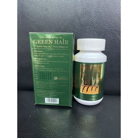 Viên Uống Green Hair Hoa Sen 60 Viên - Nuôi Dưỡng Tóc, Giảm Gãy Rụng, Hỗ Trợ Mọc Tóc Khỏe Mạnh Từ Gốc Đến Ngọn