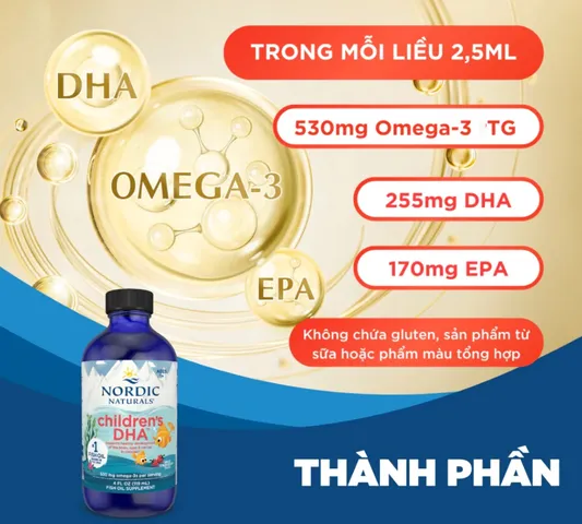 Siro DHA Dành Cho Trẻ Em 119ml - Nordic Naturals Hỗ Trợ Phát Triển Trí Não, Omega-3 Hương Dầu Tự Nhiên