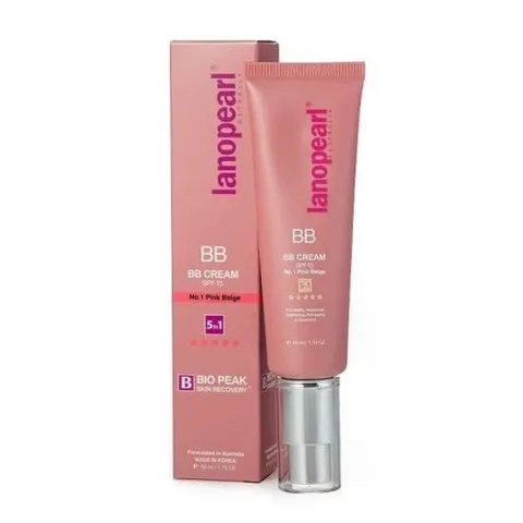 Kem Nền Lanopearl BB Cream SPF 15 Pink Beige 50mL - Dưỡng Ẩm, Chống Nắng, Trắng Da, 5in1, Giúp Làn Da Khỏe Mạnh