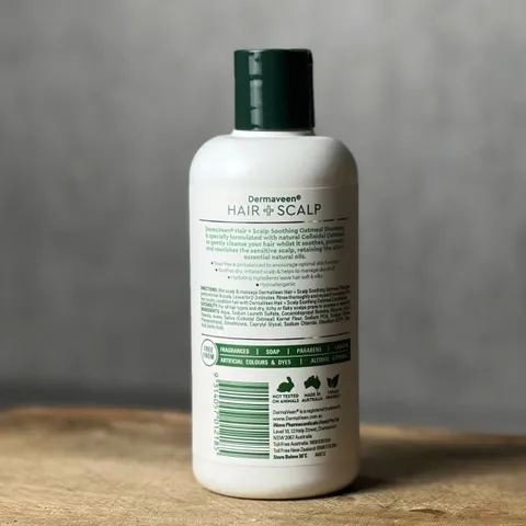 Dầu Gội DermaVeen Giảm Ngứa và Dịu Da Đầu - Dầu Gội Oatmeal 250ml cho Da Đầu Nhạy Cảm, Không Chất Kích Ứng