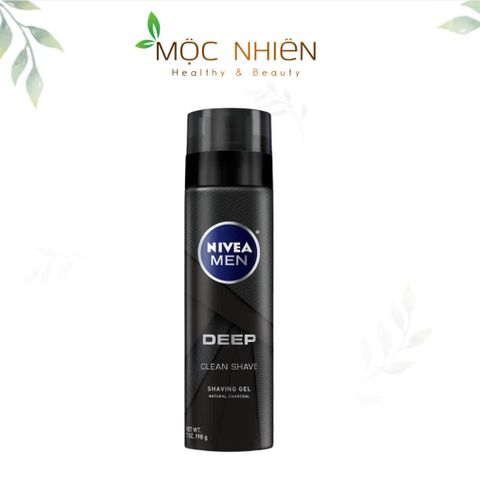 Gel cạo râu Nivea Deep Clean 200ml - Gel tạo bọt làm sạch với than hoạt tính, hương Vanilla & Bourbon, cho trải nghiệm cạo râu nam giới tốt nhất