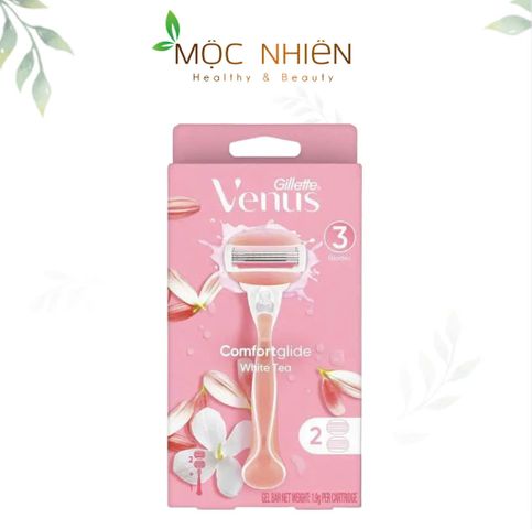 Dao cạo Gillette Venus Comfortglide 3 lưỡi - Hương trà trắng, dễ dàng thay đầu cạo, thân thiện với da nhạy cảm cho phụ nữ