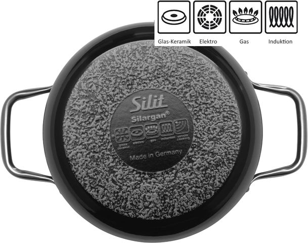 Bộ 4 Nồi Silit Elegance Line Đen - Chất Liệu Silargan, Chịu Nhiệt Tốp Đến 250°C, Sử Dụng Trên Tất Cả Các Loại Bếp