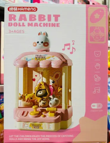 Máy Gắp Gấu Bông 668-121 RABBIT DOLL - Đồ Chơi Giải Trí Pin Sạc Cho Trẻ Em, Kích Thích Khả Năng Tập Trung & Sáng Tạo