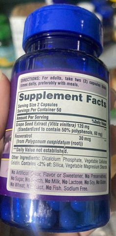 Viên Uống Trắng Da Puritan's Pride - Grape Seed Extract 60mg 100 Viên, Chống Oxy Hóa, Giảm Nám, Làm Đẹp Da Từ Mỹ