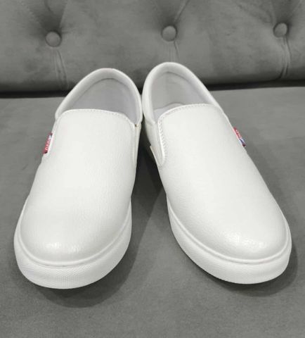 Giày Sneaker Lười Nam Đen/Trắng Da PU Thời Trang Mẫu Mới - Phong Cách Hiện Đại Dễ Phối Đồ, Giày Sục Thoải Mái Chất Lượng Cao