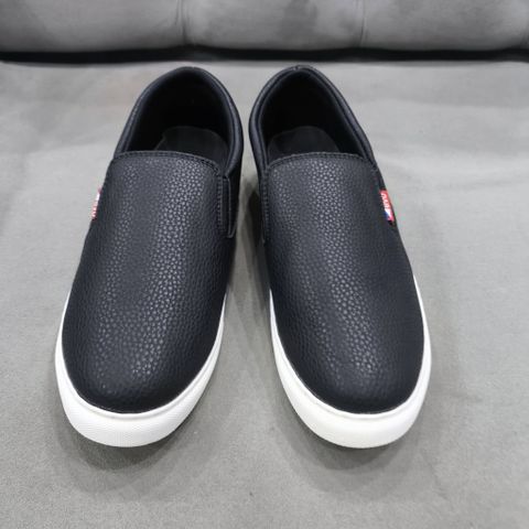 Giày Sneaker Lười Nam Da PU Đen - Thời Trang Mới, Đơn Giản, Lịch Sự, Phong Cách Dễ Phối Đồ - Giày Sục Thể Thao Nam
