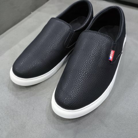 Giày Sneaker Lười Nam Đen Da PU Thời Trang - Mẫu Mới Đơn Giản, Lịch Sự, Dễ Phối Đồ, Giày Sục Cao Cấp cho Mọi Dòng Thời Trang