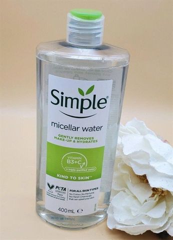 Nước Tẩy Trang Simple Kind To Skin Micellar Cleansing Water 400ml - Tẩy Trang Dịu Nhẹ Cho Da Nhạy Cảm, Không Cần Rửa Lại, Giúp Da Mềm Mại