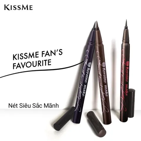 Kẻ Mắt Kiss Me Chống Trôi Nước - Heroine Make Smooth Liquid Eyeliner, Dễ Dàng Kẻ Mắt Sắc Nét, Bền Màu Suốt Ngày