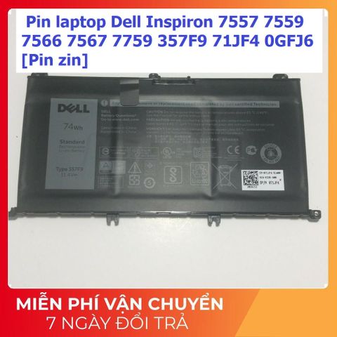 Pin Laptop Dell Inspiron 7557 7559 7566 7567 7759 357F9 - Pin Zin 100% - Thời Gian Sử Dụng Lâu, Bảo Hành Nghiêm Túc