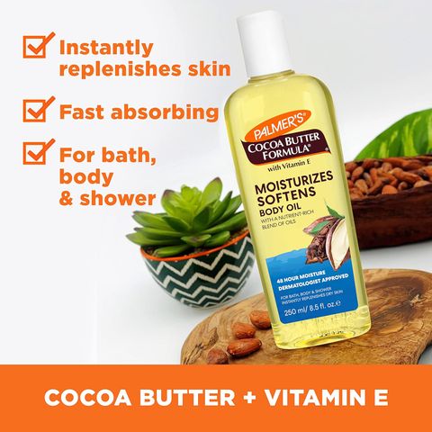 Dầu Dưỡng Thể Palmer's Cocoa Butter 250ml - Dưỡng Ẩm & Làm Mềm Da Tự Nhiên, Bơ Ca Cao & Vitamin E