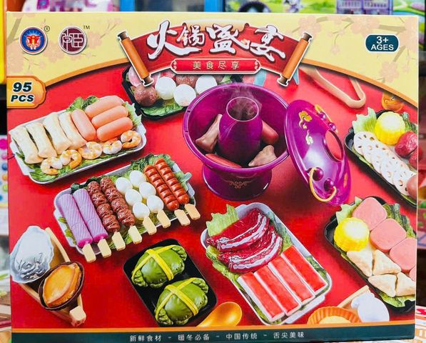 Bộ Đồ Chơi Nấu Ăn Hot Pot Nhập Vai - Mô Hình Lẩu Hấp 95 Chi Tiết Giúp Trẻ Học Nấu Ăn và Kỹ Năng Giao Tiếp