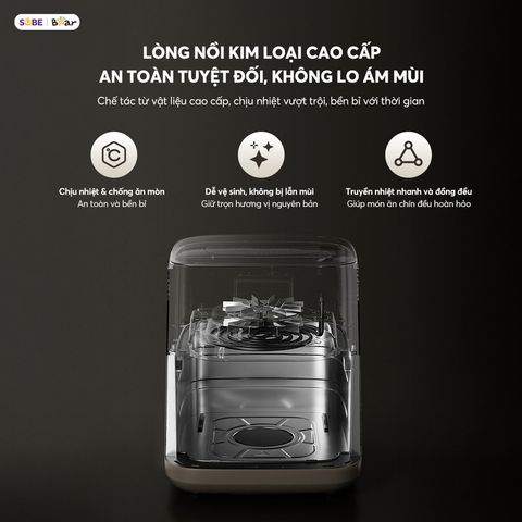 Nồi Chiên Không Dầu Bear 6L AF-5H20J75 - Công Suất 2100W, Chức Năng Nêm Nếm Độc Đáo, Tiện Lợi Cho Gia Đình 4-6 Người