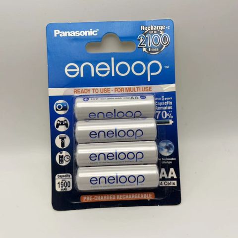 Pin Sạc Panasonic Eneloop AA/AAA 1.2V NiMH 1900mAh/800mAh - Bộ 4 Viên, Sạc Lại 2100 Lần, Bảo Vệ Môi Trường, Tiện Lợi Cho Thiết Bị Điện Tử