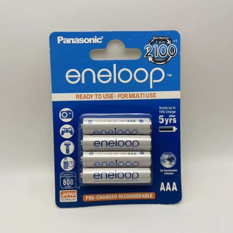 Pin Sạc Panasonic Eneloop AA/AAA 1.2V NiMH 1900mAh/800mAh - Bộ 4 Viên, Sạc Lại 2100 Lần, Bảo Vệ Môi Trường, Tiện Lợi Cho Thiết Bị Điện Tử