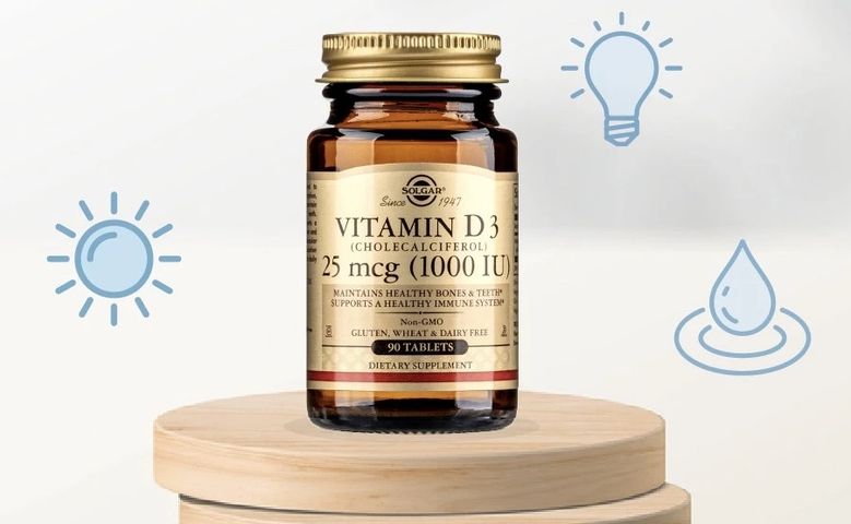 [Nhập khẩu] Viên Uống Solgar Vitamin D3 1000 IU - Hỗ Trợ Sức Khỏe Xương Khớp [Lọ 90 Viên] 318484