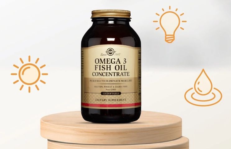 Viên Uống Solgar Fish Oil Concentrate 1000mg - Dầu Cá Omega 3 Bổ Não, Sáng Mắt, Hỗ Trợ Tim Mạch (Hộp 120 Viên)