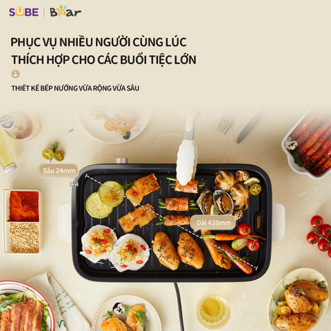 Bếp Nướng Điện Bear GR-4H15C 1500W - Thao tác dễ dàng, nướng nhanh chóng, giữ nguyên hương vị thực phẩm cho gia đình và bữa tiệc.