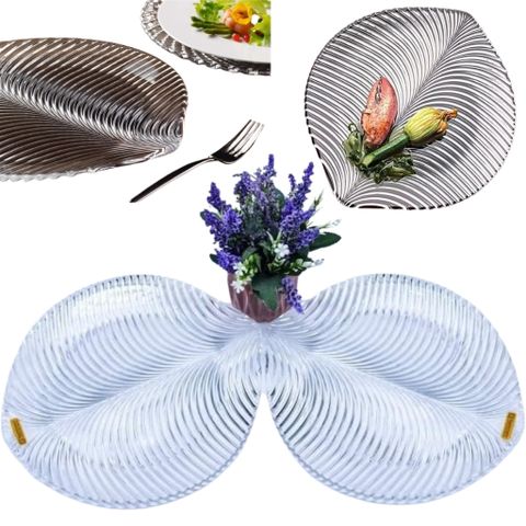Bộ 2 Đĩa Lá Nachtmann Mambo 98034 32cm - Pha Lê Không Chì Sang Trọng, Đẹp Mắt, Bền Bỉ, Nhập Khẩu Đức