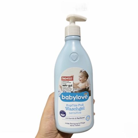 Sữa Tắm Gội 2in1 Babylove Waschgel Sensitive Kamille 500ml - Dành cho Bé Da Nhạy Cảm, Dịu Nhẹ, Không Cay Mắt