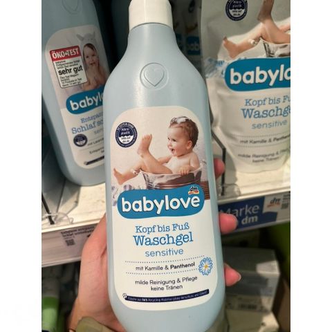 Sữa Tắm Gội 2in1 Babylove Waschgel Sensitive Kamille 500ml - Dành cho Bé Da Nhạy Cảm, Dịu Nhẹ, Không Cay Mắt