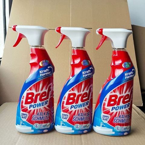 Chai Xịt Vệ Sinh Bref Power 750ml - Tẩy Cặn Canxi Inox và Kính, Sản Phẩm Hàng Đức Chính Hãng, Dễ Dàng Sử Dụng