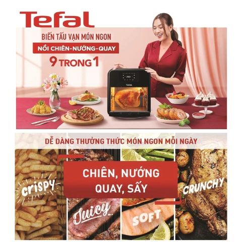 Nồi Chiên Không Dầu Tefal FW5018, Đa Năng 9 Trong 1, Dung Tích XL 11L - Thực Phẩm Ít Dầu, Hỗ Trợ Chiên, Nướng, Quay, Làm Bánh, Tiện Ích Cho Gia Đình