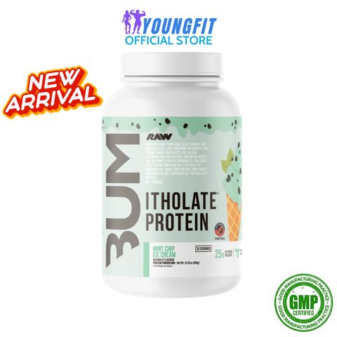 Bột Sữa Đạm RAW BUM Itholate Protein Hỗ Trợ Tăng Cơ Xây Dựng Cơ Bắp (Hộp 890 gram) - YoungFit