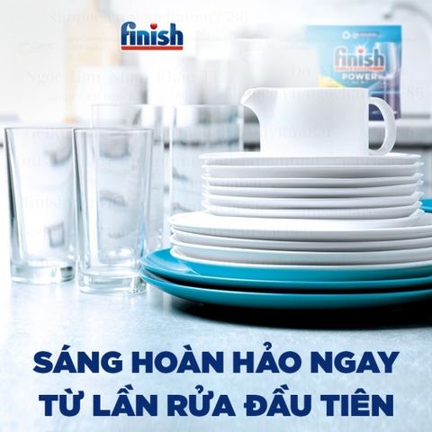 Viên Rửa Chén Bát Finish Powerball All in 1 Quantum - Tẩy Sạch Đầu Bếp, Bảo Vệ Thủy Tinh, Hàng Nhập Chính Hãng