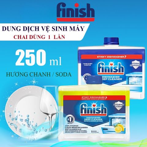 Dung Dịch Vệ Sinh Máy Rửa Chén Bát Finish 250ml - Làm Sạch Sâu, Bảo Vệ Hiệu Quả, Nhập Khẩu Châu Âu